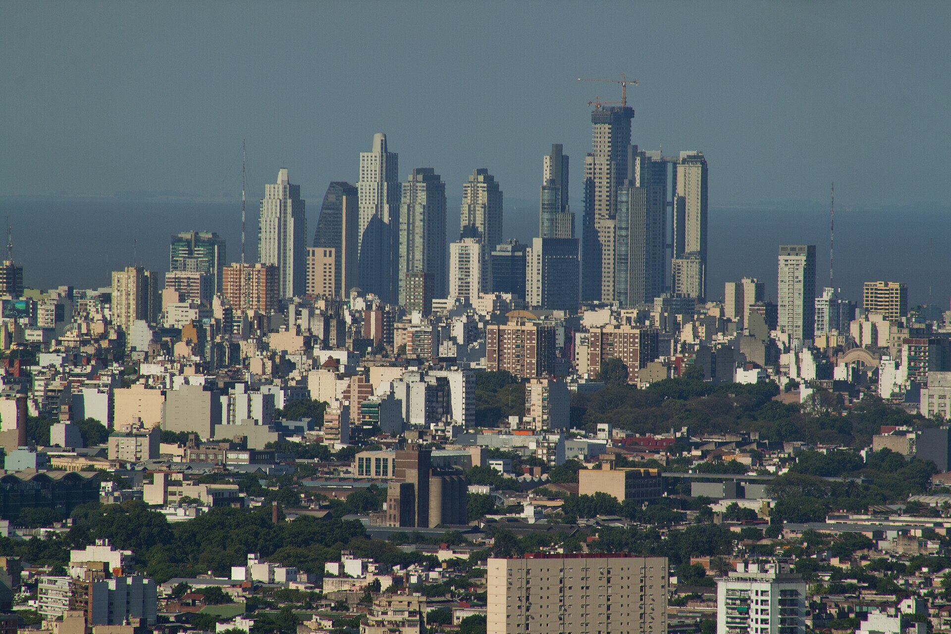 Buenos Aires avenue and historic urban buildings