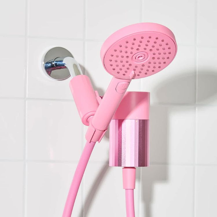 A studio shot of the Sproos Hand Shower unit showing its portable and lightweight design.