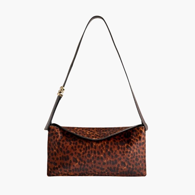 Madewell Date Night Shoulder Bag in leopard print.