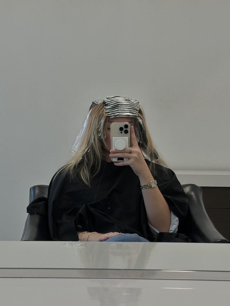 A close-up lifestyle shot focusing on delicate bridal beauty details.