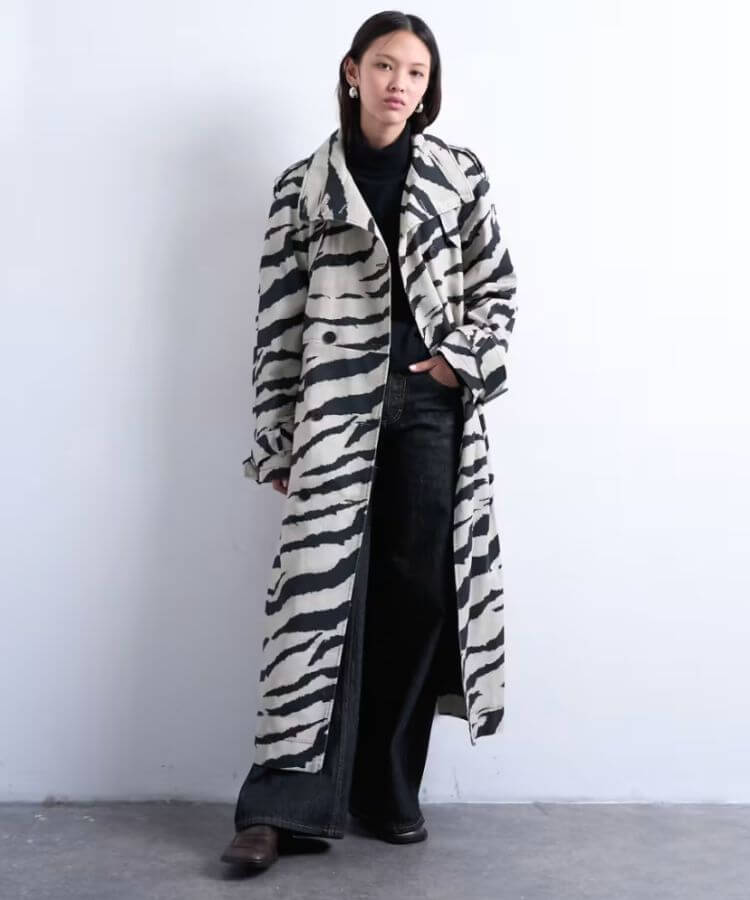 ASOS zebra-print trench coat.
