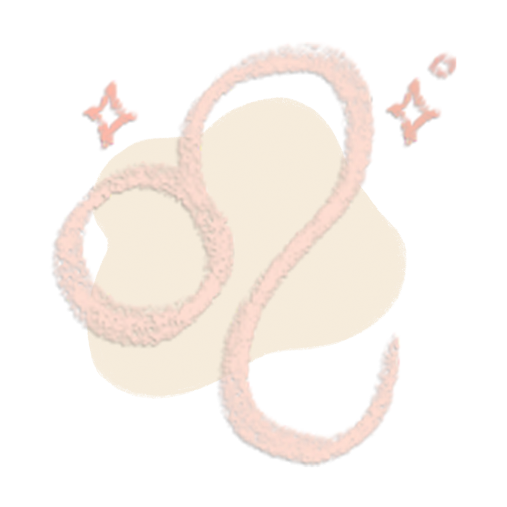 Dynamic and bold graphic illustration of the Leo zodiac sign.