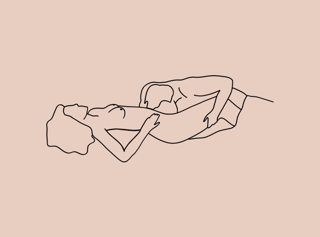 Illustration of the Hors D'oeuvres Tray intimate position focused on sensory play.