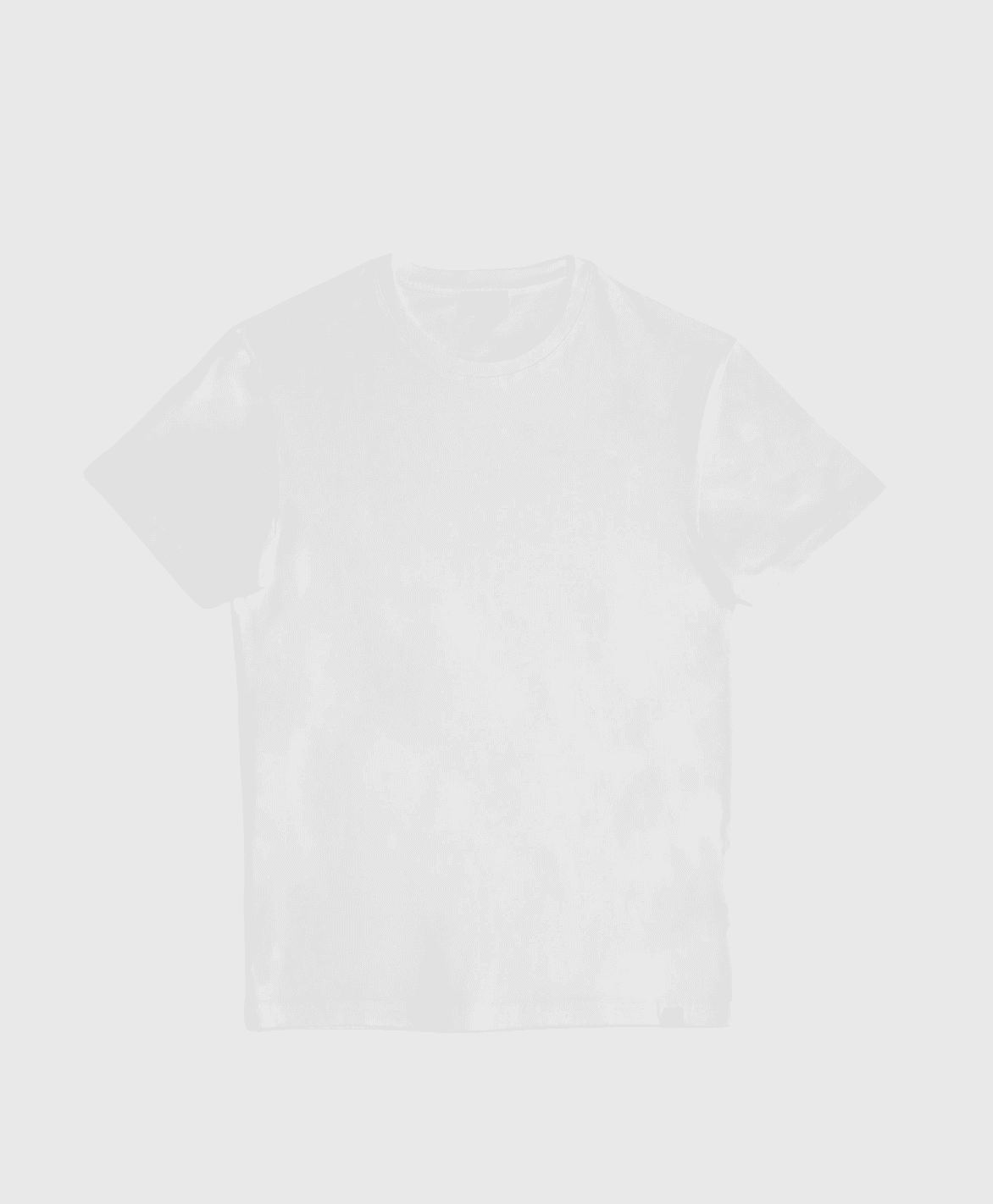 Close-up of the Perfect T-shirt in white, emphasizing the dense cotton fabric and clean construction.