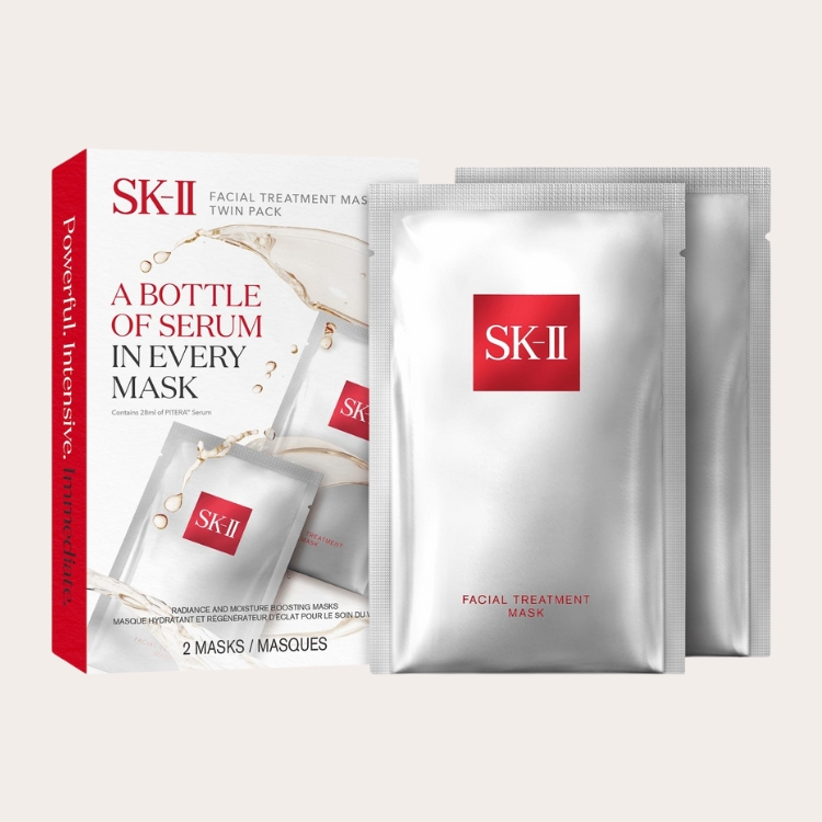 PITERA Facial Treatment Mask in its signature silver packaging.