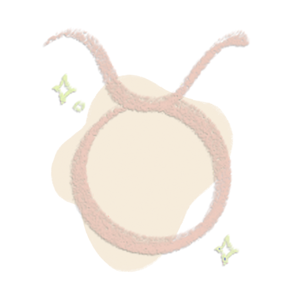 Minimalist graphic illustration of the Taurus zodiac sign.