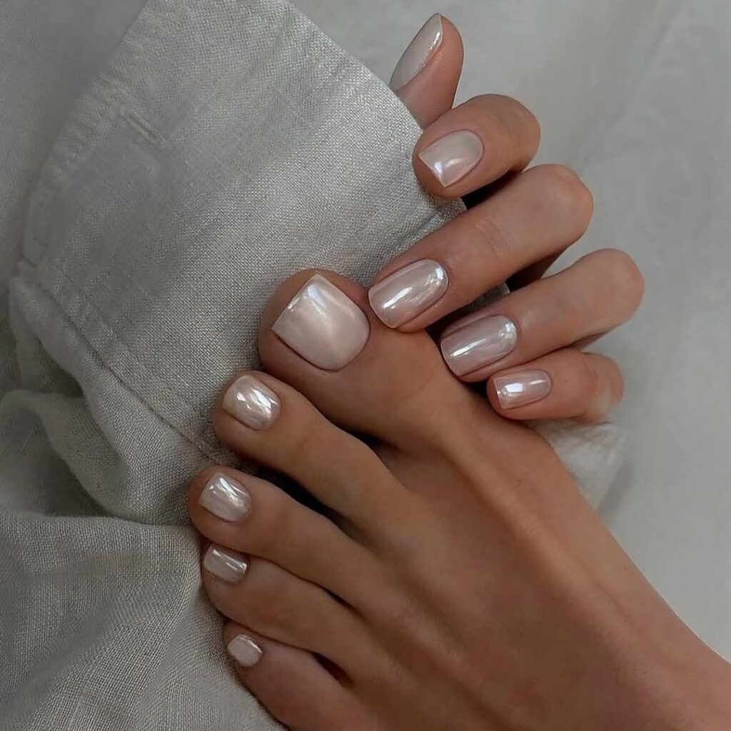 Technical shot of chrome application over a dark base coat.