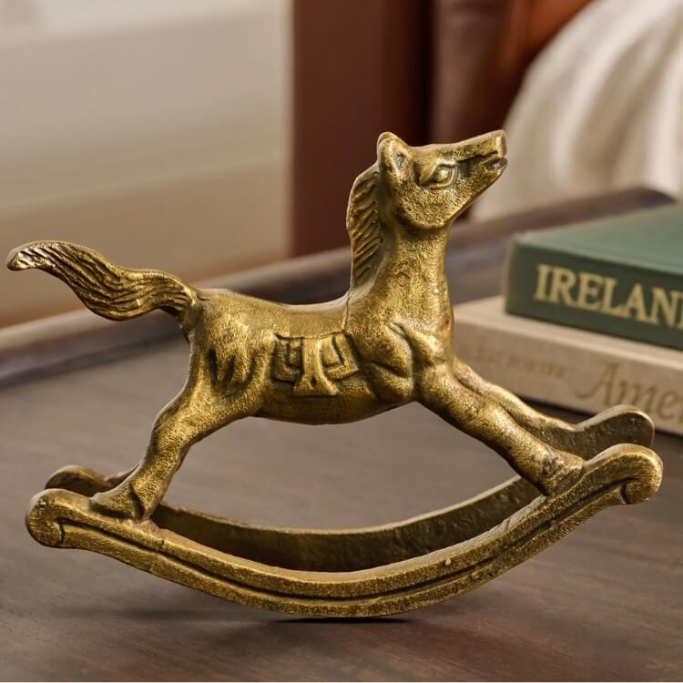 Vintage-Inspired Brass Rocking Horse