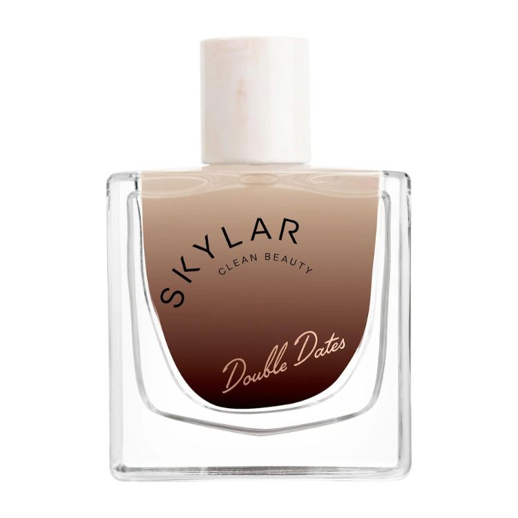 Detailed view of Double Dates Eau de Parfum packaging.