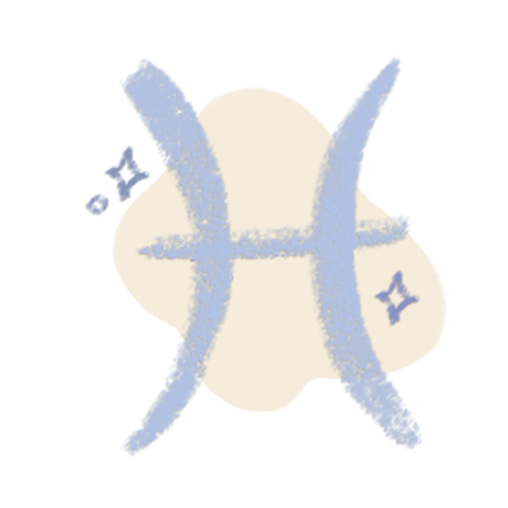 Ethereal and creative graphic illustration of the Pisces zodiac sign.