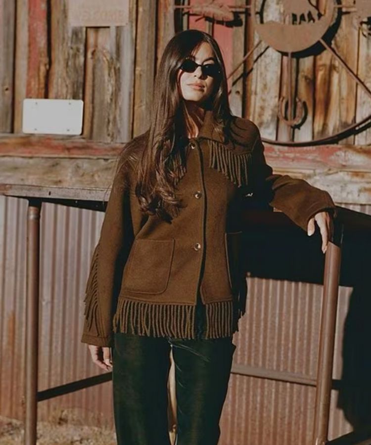 The Alexa Double Face Wool Blend Fringe Jacket