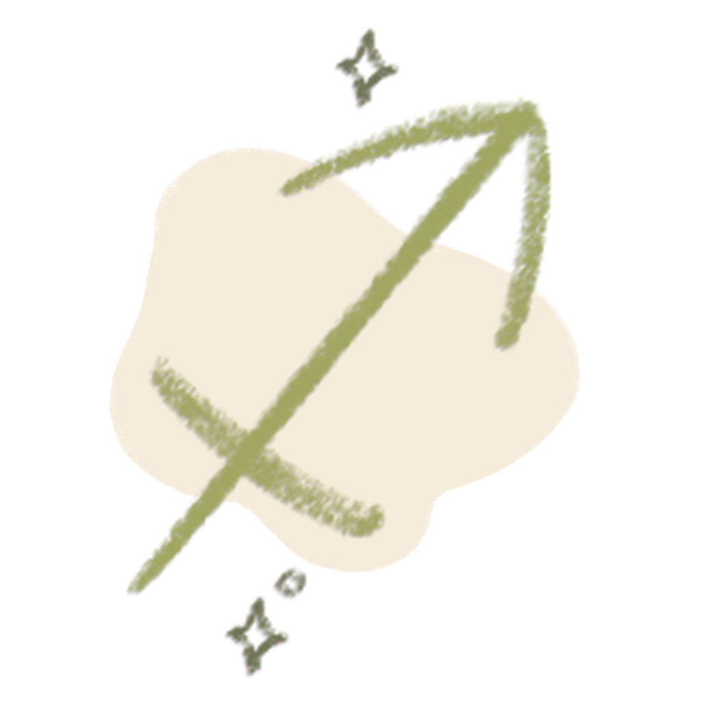 Adventure-themed graphic illustration for the Sagittarius zodiac sign.