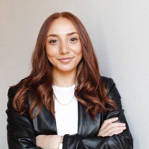 A close-up of clear, healthy, and glowing skin texture.