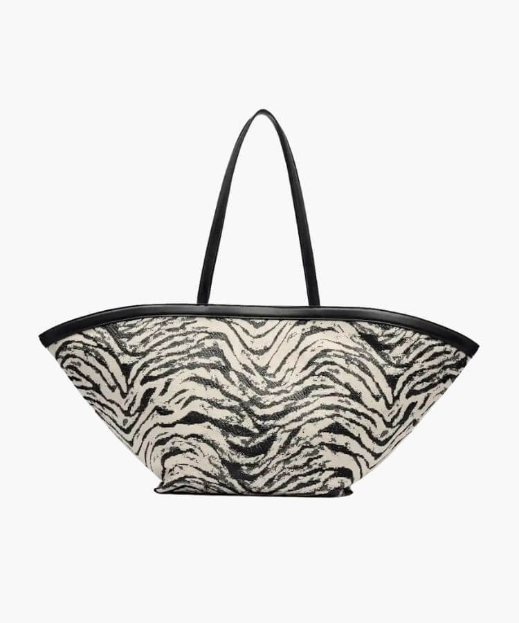 Reformation Lucia zebra-print tote bag.